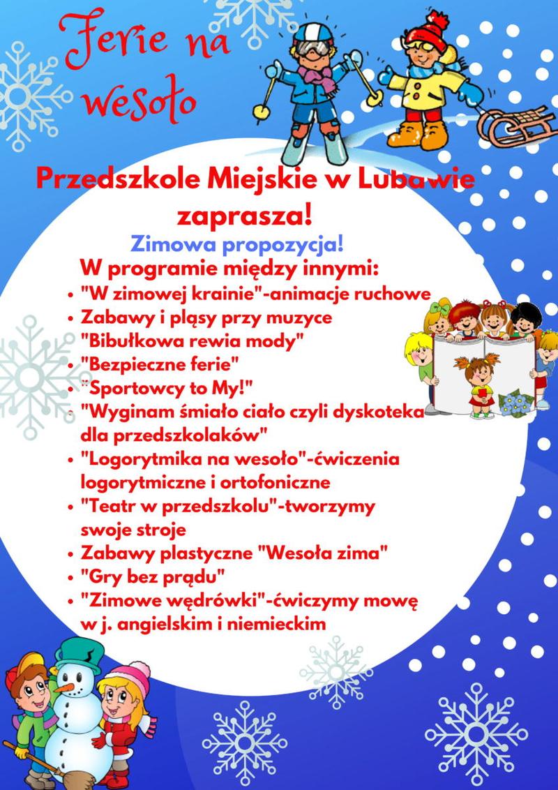 Ferie w przedszkolach