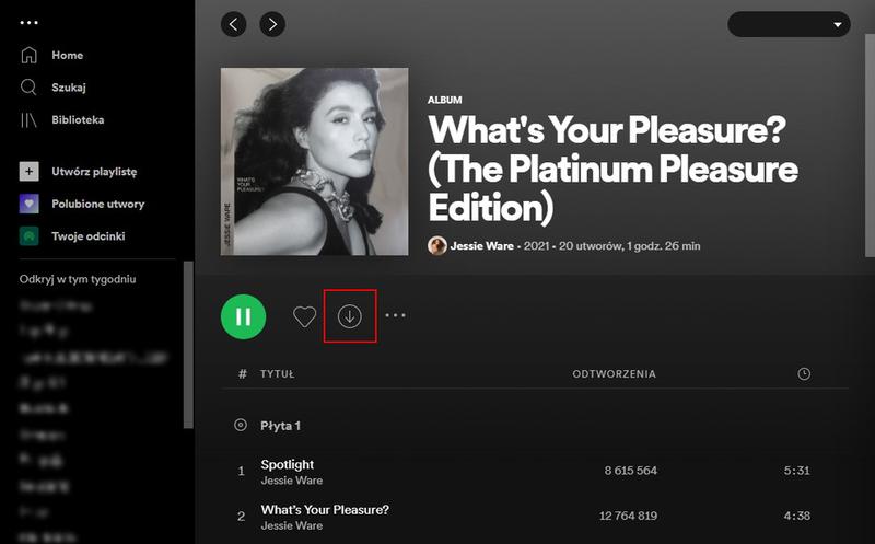 Pobieranie muzyki na Spotify
