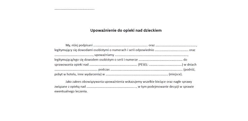Opieka nad dzieckiem
